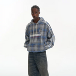 5994233888276,5994233888277,5994233888278,5994233888279, Plaid Graphic Oversized Pullover Hoodie