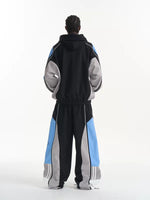 Colorblock Embroidered Loose Fit Sporty Pants 5