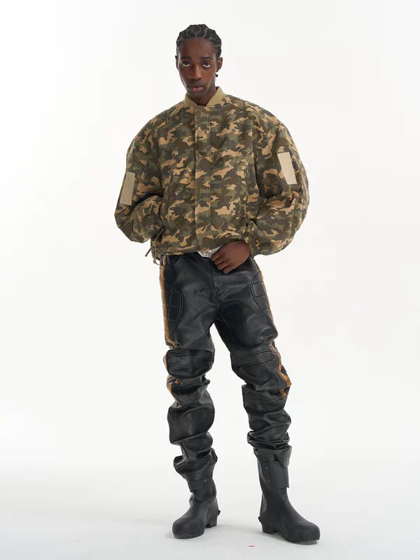 Heavyweight Oversized Camouflage Bomber Jacket 1