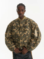 Heavyweight Oversized Camouflage Bomber Jacket 4