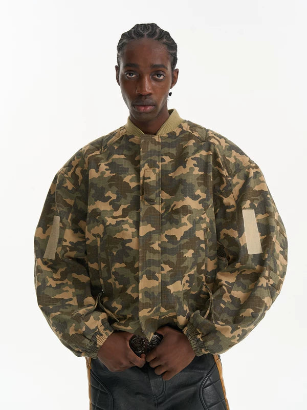 Heavyweight Oversized Camouflage Bomber Jacket 4