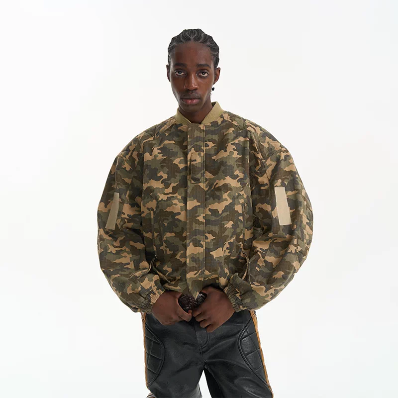 5995304545851,5995304545852,5995304545853,5995304545854, Heavyweight Oversized Camouflage Bomber Jacket