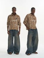 Leopard Print Casual Polo Shirt 1