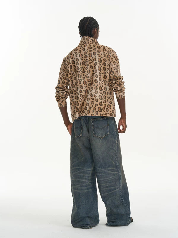 Leopard Print Casual Polo Shirt 5
