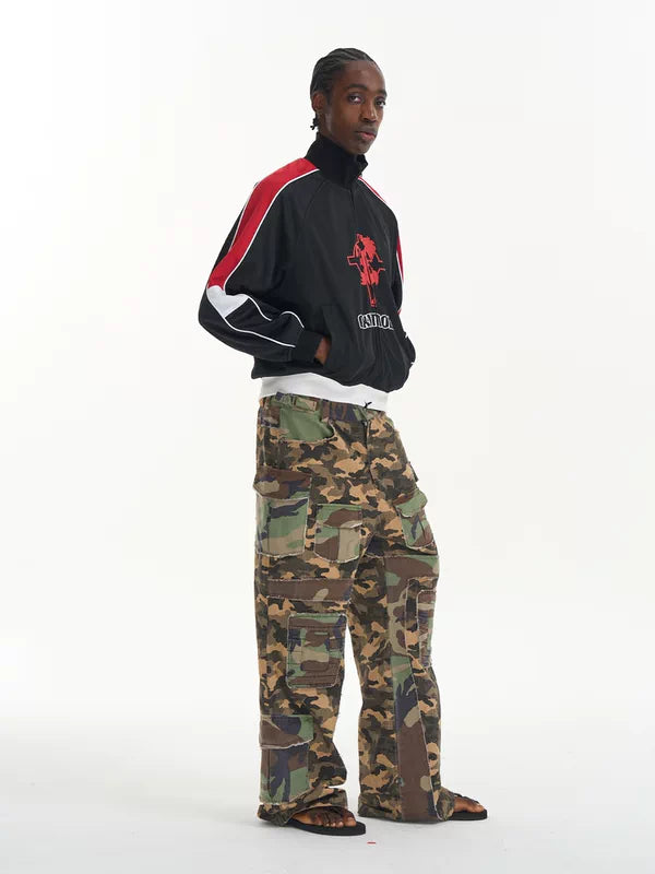 Camouflage Raw Edge Cargo Workwear Pants 2
