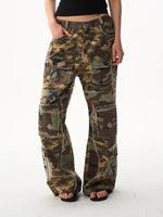 Camouflage Raw Edge Cargo Workwear Pants 3