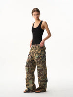 Camouflage Raw Edge Cargo Workwear Pants 4