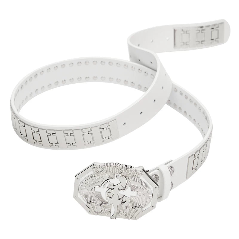 6069311373141,6069311373140, Dial Horse Buckle Leather Pants Belt