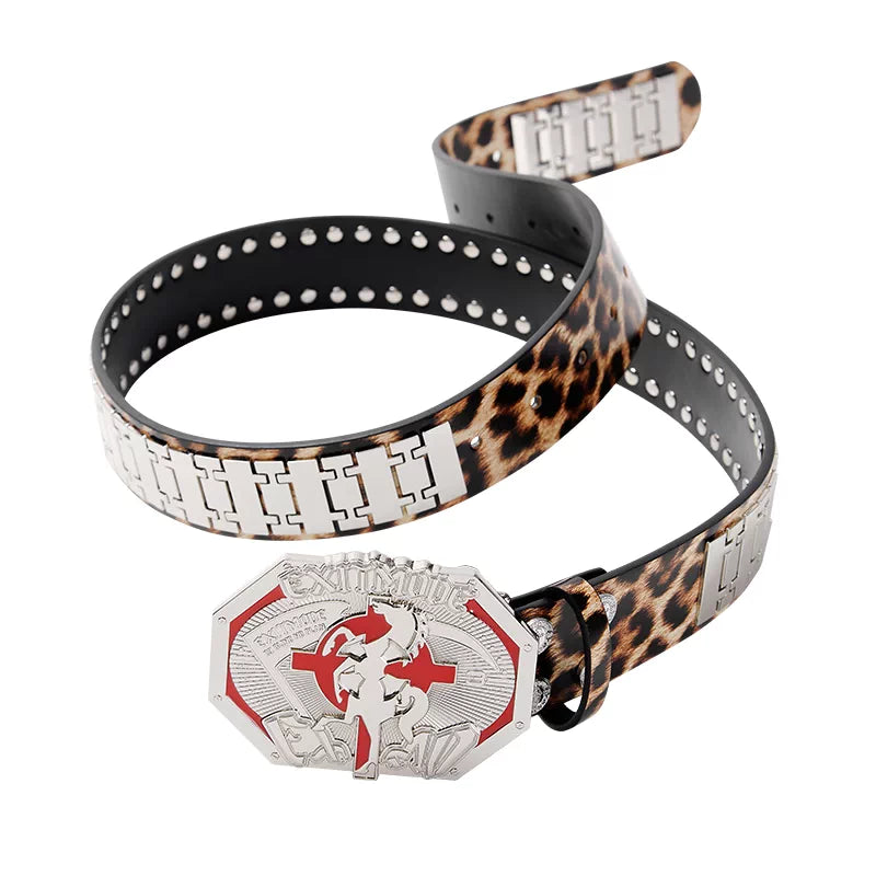 6210446087960,6210446087959, Dial Horse Buckle Leather Pants Belt