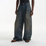 6177658562500,6177658562501,6177658562502,6177658562503, Wide-Leg Retro Washed Denim Pants