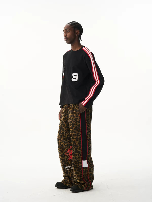 Patchwork Crew Neck Long Sleeve T-Shirt 3