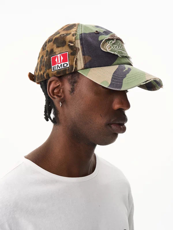 Distressed Camouflage Duckbill Baseball Cap 2