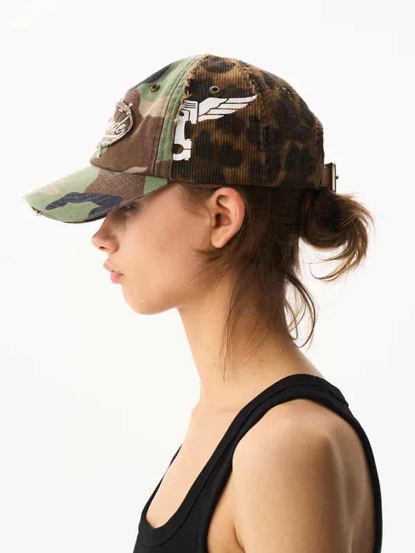 Distressed Camouflage Duckbill Baseball Cap 3