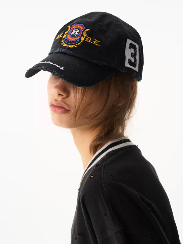 Distressed Embroidered Baseball Cap 3