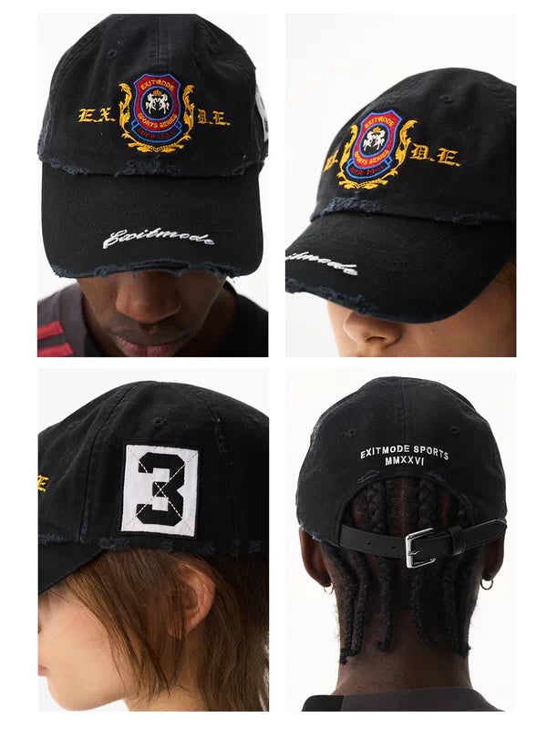 Distressed Embroidered Baseball Cap 5