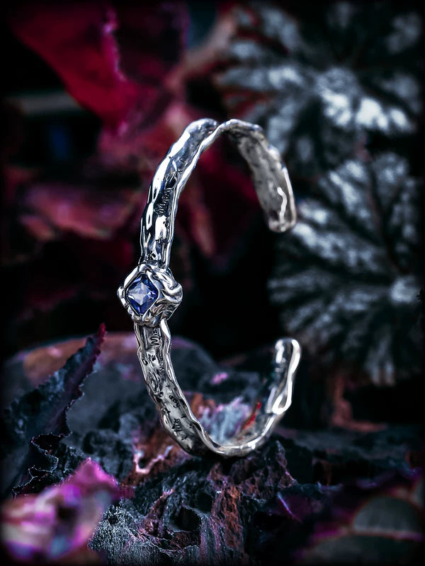925 Sterling Silver Zircon Cuff Bracelet 1