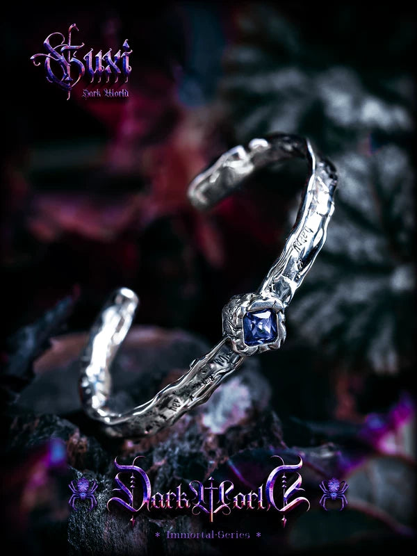 925 Sterling Silver Zircon Cuff Bracelet 2