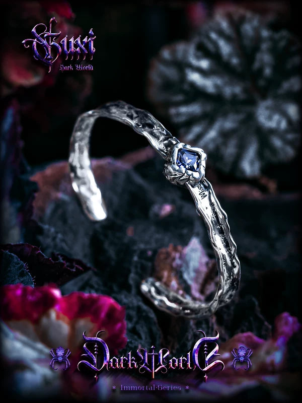 925 Sterling Silver Zircon Cuff Bracelet 3