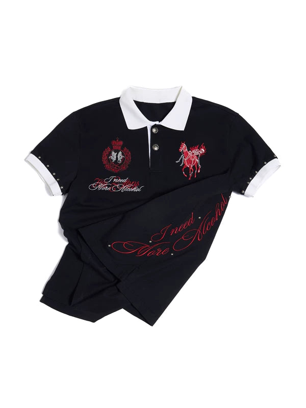 Embroidered Graphic Short-Sleeve Polo Shirt 1