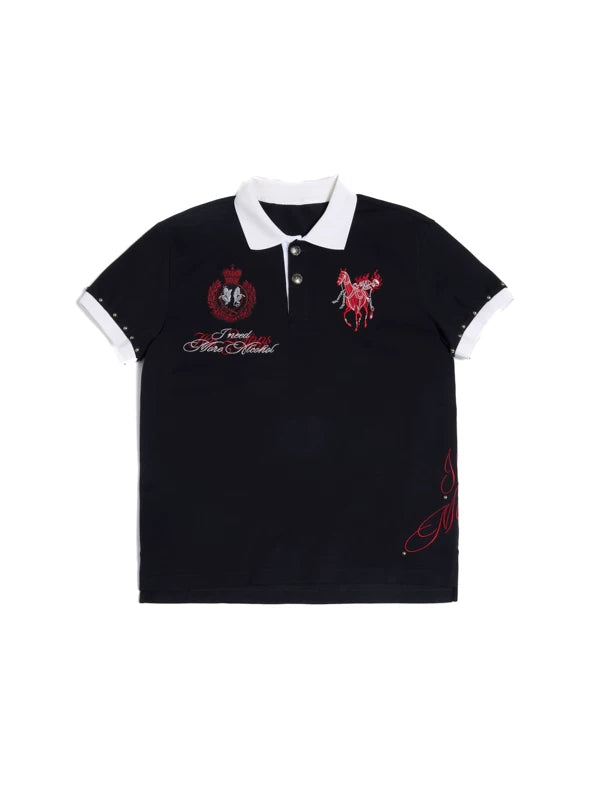 6073094268003,6073094268004,6073094268005, Embroidered Graphic Short-Sleeve Polo Shirt