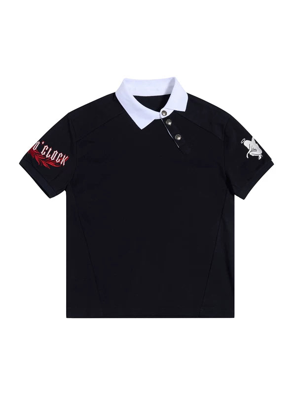 Embroidered Short-Sleeve Polo Shirt 1