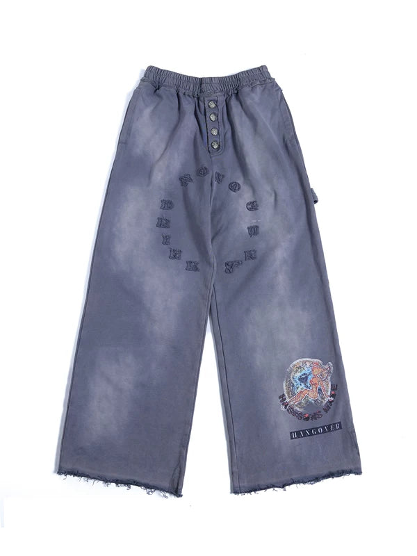 ,6259207546884,6259207546885,6259207546886,6259207546887, Distressed Graphic Wide Leg Pants