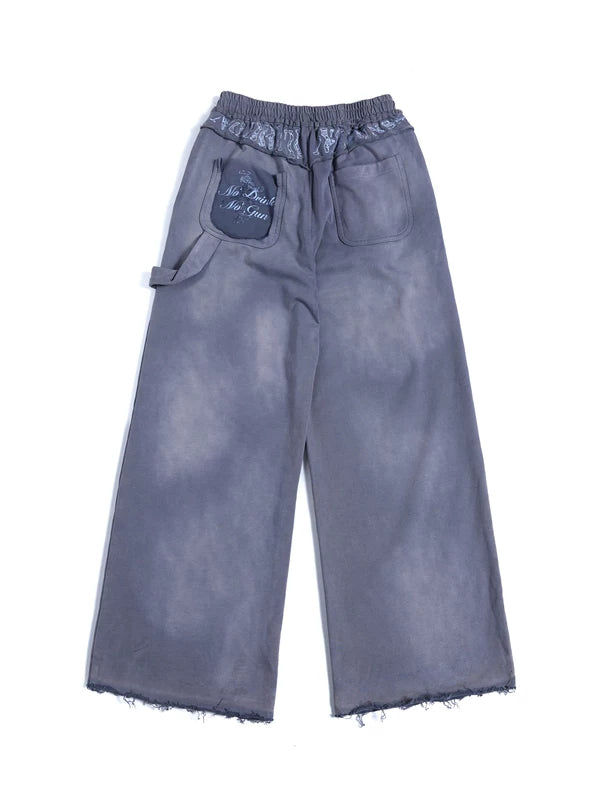 Distressed Graphic Wide Leg Pants 3