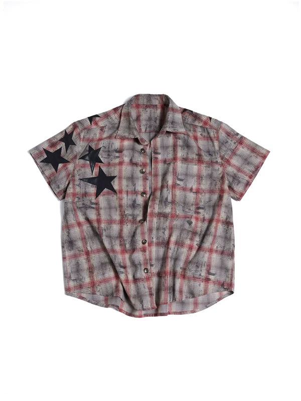 Boxy Checkered Short Sleeve Shirt 1