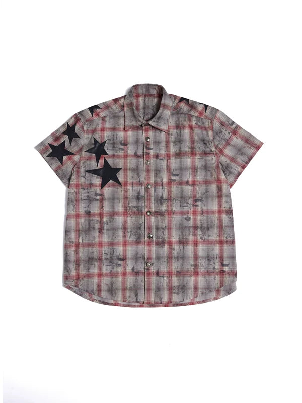 6238205226371,6238205226372,6238205226373, Boxy Checkered Short Sleeve Shirt