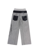 Patchwork Wide-Leg Jeans Pants 2