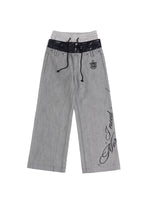 6073966277192,6073966277193,6073966277194,6073966277195, Patchwork Wide-Leg Jeans Pants