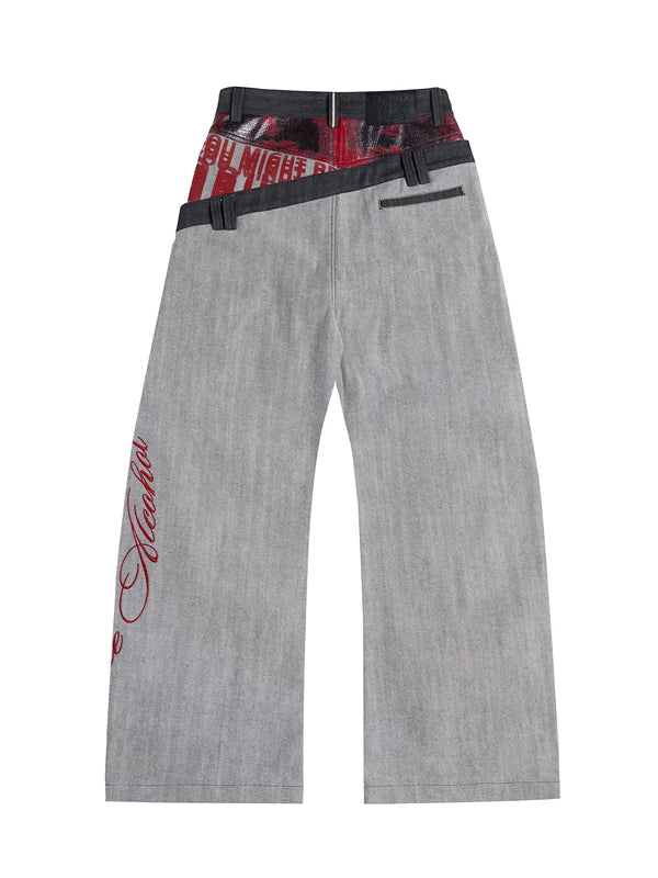 Raw Denim Wide-Leg Jeans 2