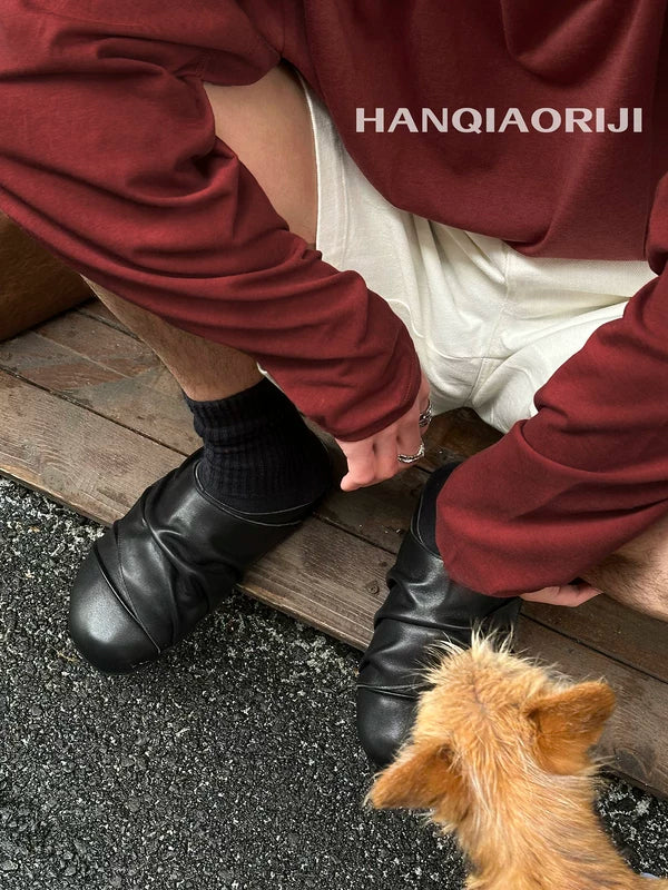 Pleated Leather Closed-Toe Mule Slippers 2