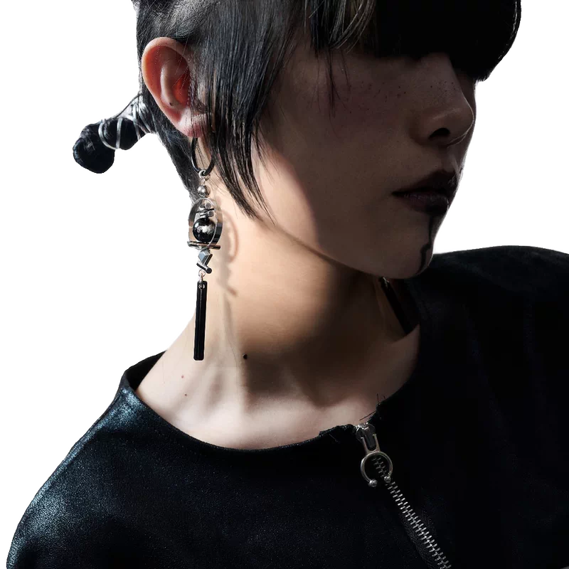 5126792001057, Punk Mech Drop Earrings