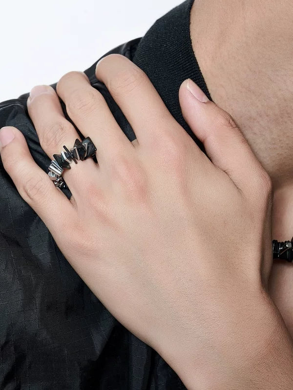 Beaded Punk Open Ring 1