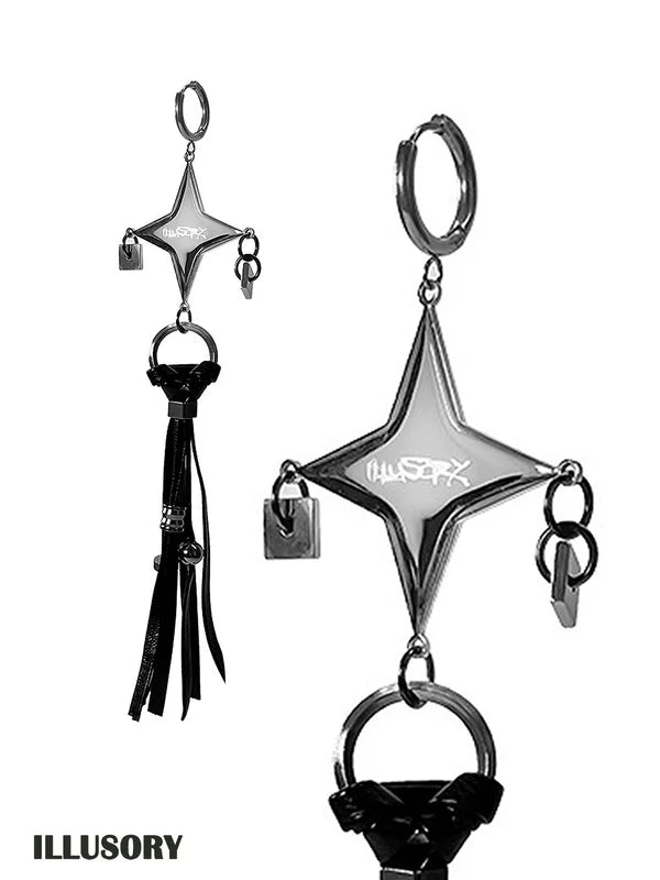 Punk Leather Tassel Earrings 5