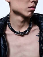 Leather Beaded Pendant Necklace 2