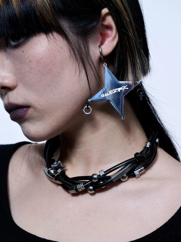Leather Beaded Pendant Necklace 5