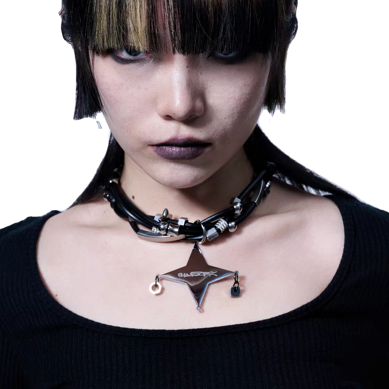 5365537470590, Leather Beaded Pendant Necklace