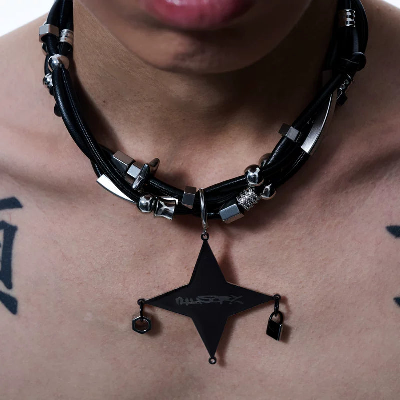 5433894715441, Leather Beaded Pendant Necklace