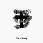 5804664961540,5804664961541,5804664961542,5804664961543, Handmade Hardcore Punk Cross Ring