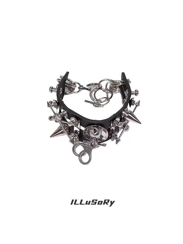 Punk Leather Spike Bracelet 5