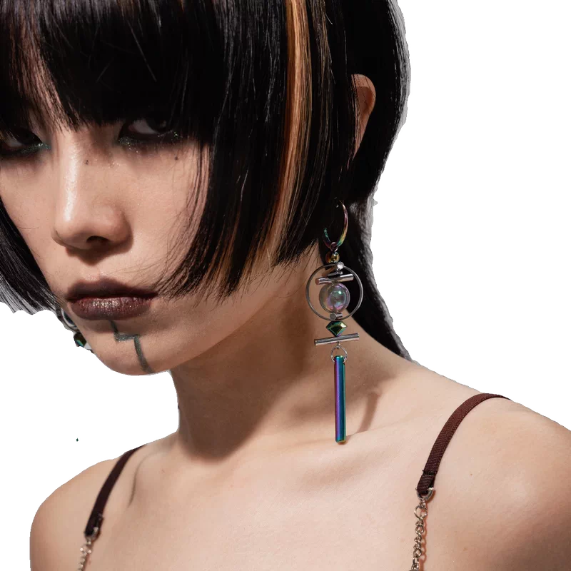 5102191864329, Deconstructed Punk Drop Earrings