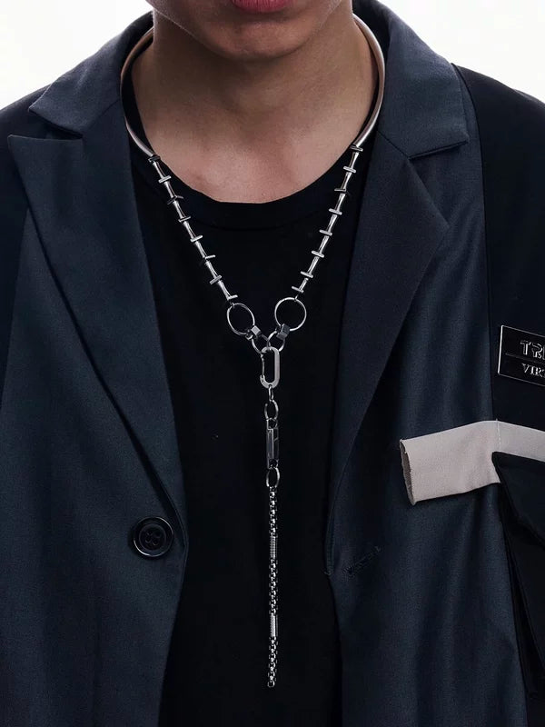 Punk Choker Sweater Chain Necklace 1