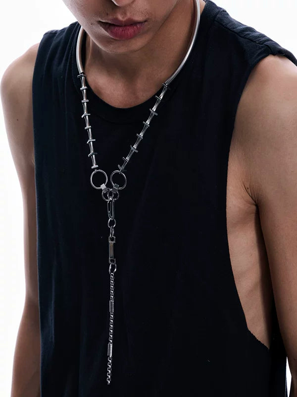 Punk Choker Sweater Chain Necklace 3