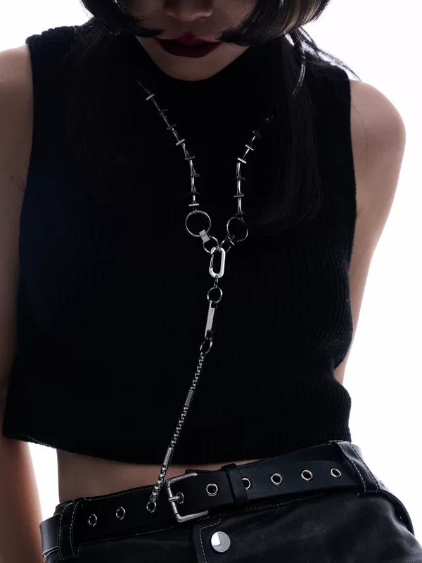 Punk Choker Sweater Chain Necklace 4