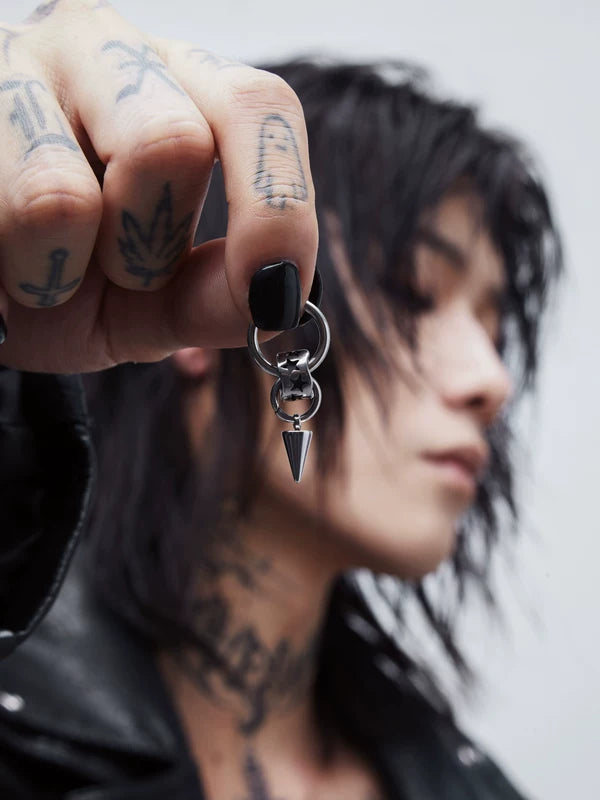 6114087610013, Punk Star Hoop Earrings