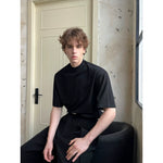 Minimalist Double-Layer Collar Short Sleeve T-Shirt 4