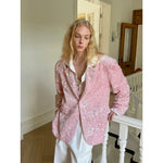 Velvet Sequin Padded Shoulder Suit Jacket 3