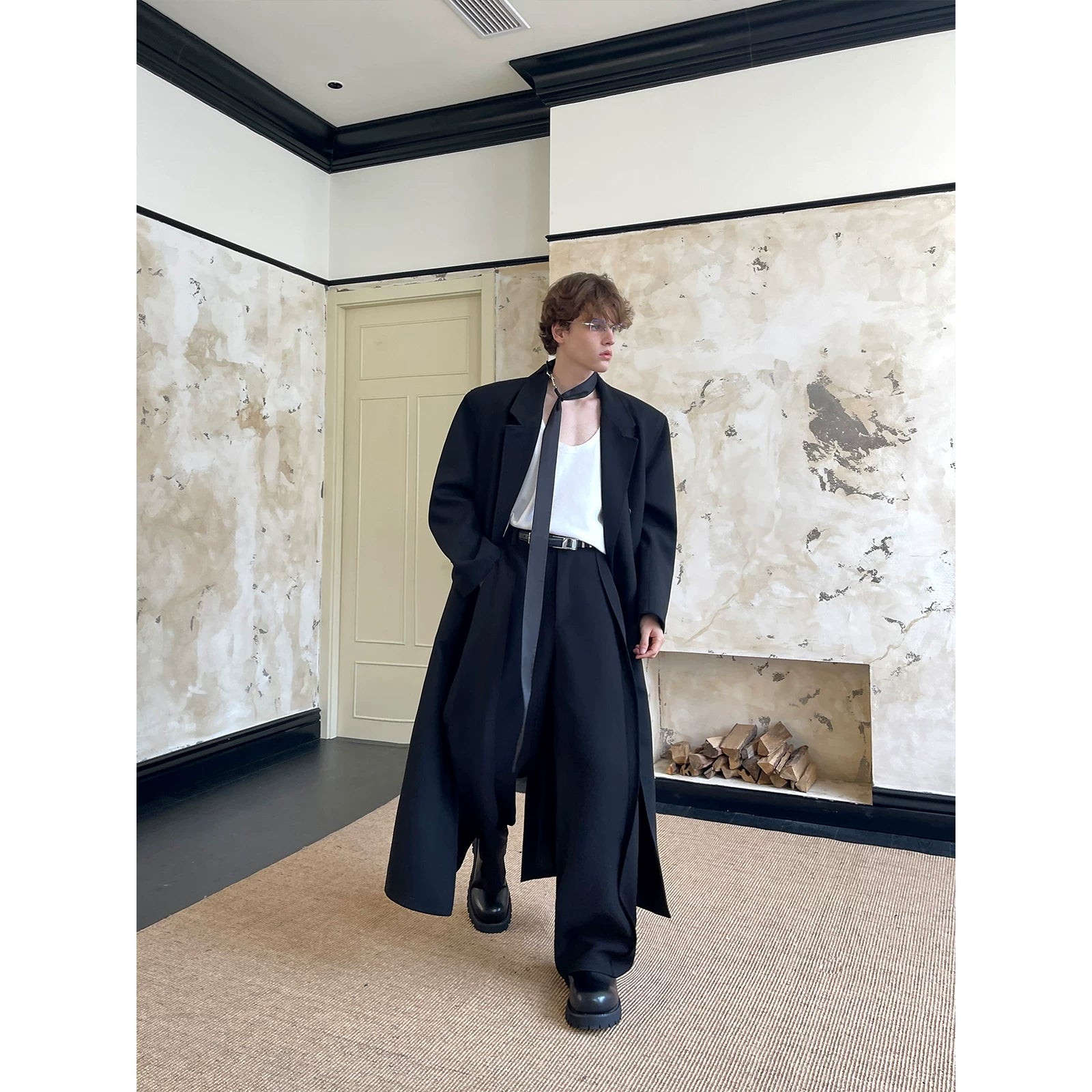 Long Oversized Double-Breasted Coat 4